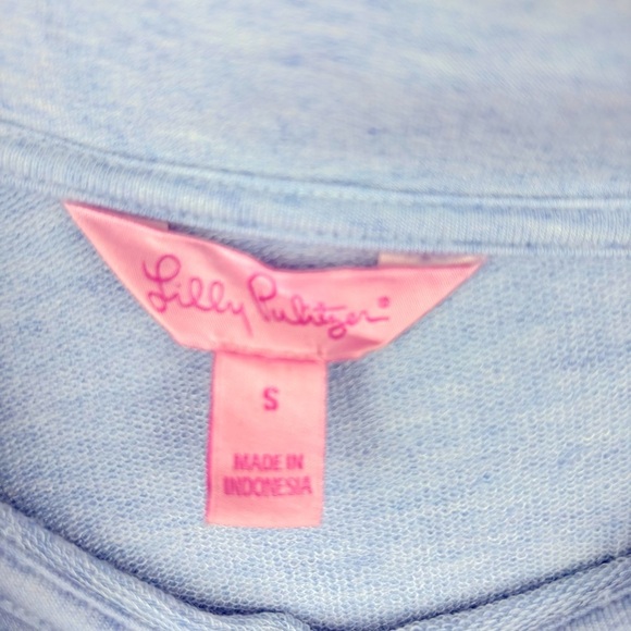 Lilly Pulitzer Belinda One Shoulder Light blue Women’s Top Oversized neck Sz S - Picture 6 of 10